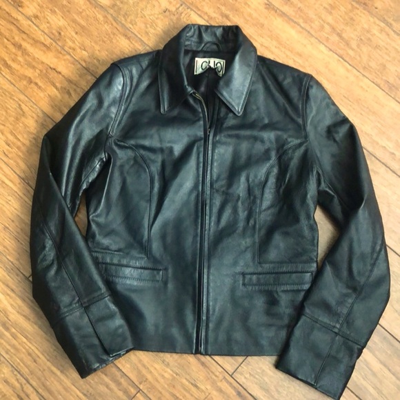 Vintage Black Leather Jacket - Picture 1 of 4
